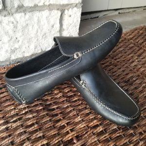 BASS Bel Aire Black Leather Driving Loafers (Mens 11.5)